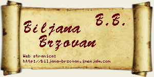 Biljana Brzovan vizit kartica